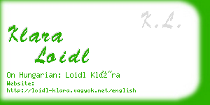 klara loidl business card